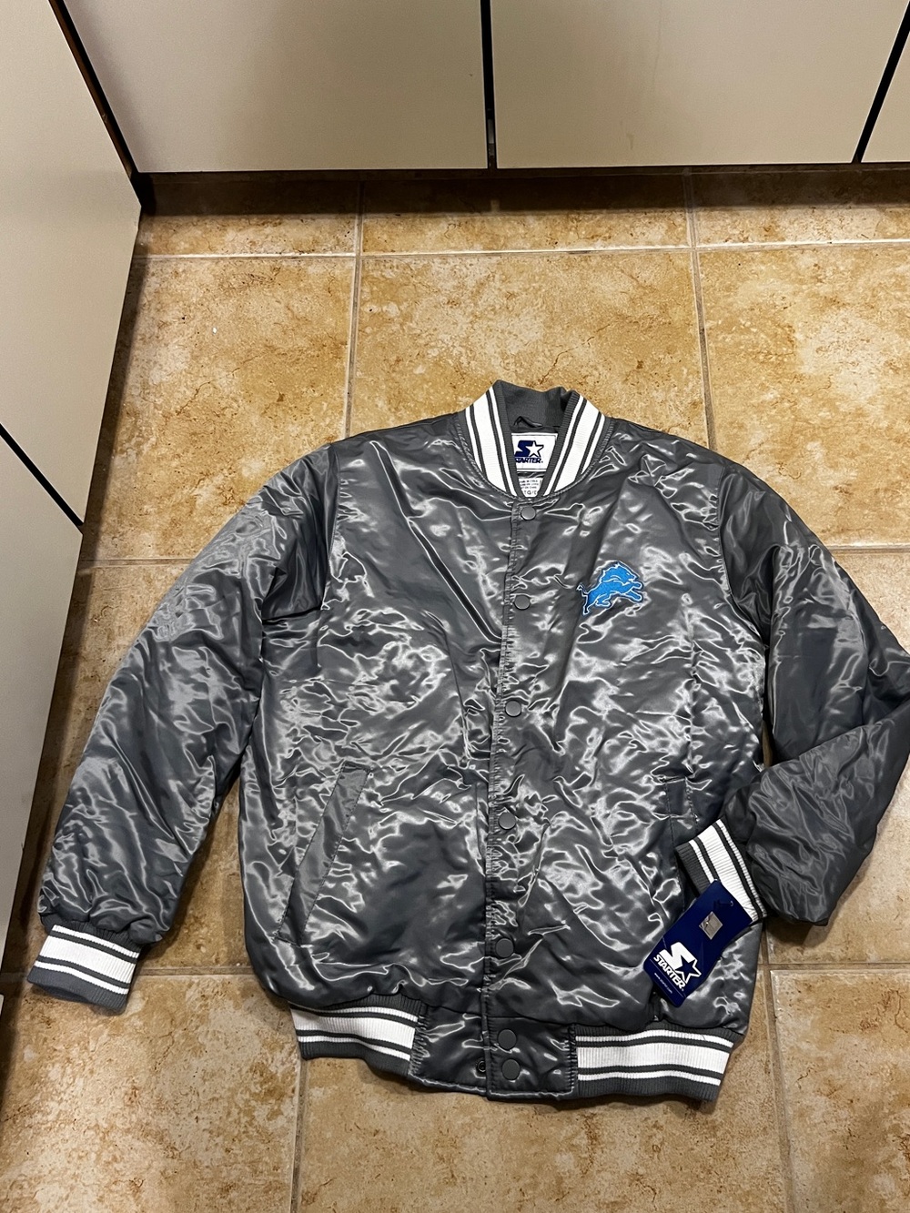 Women’s Detroit Lions Gray Bomber Jacket